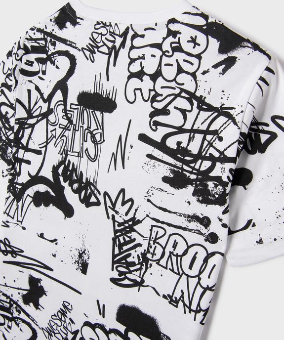 Tee-shirt manches courtes à motifs graffiti garçon vue3 - GEMO 4G GARCON - GEMO