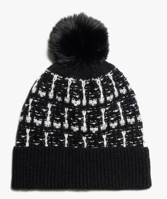 Bonnet femme en maille brillante avec pompon vue1 - GEMO (ACCESS) - GEMO