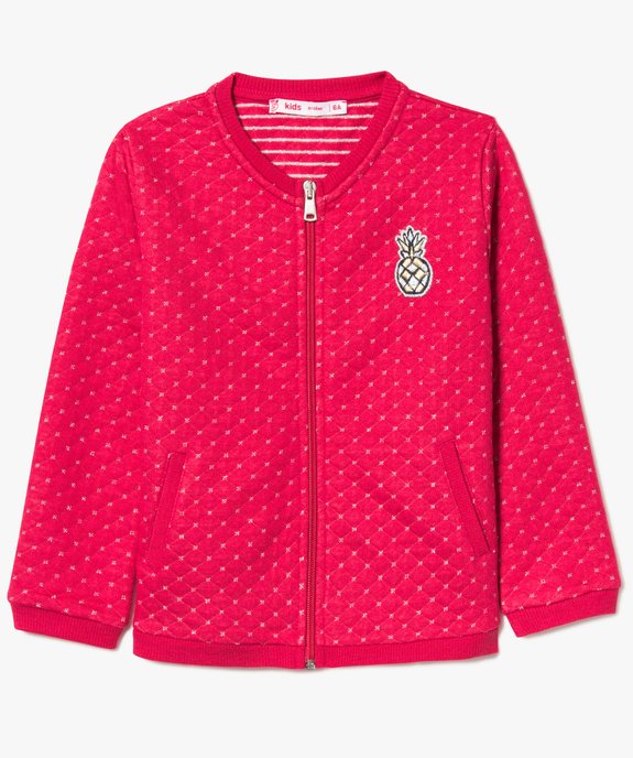 Veste teddy en jersey avec détails pailletés vue1 - GEMO (ENFANT) - GEMO