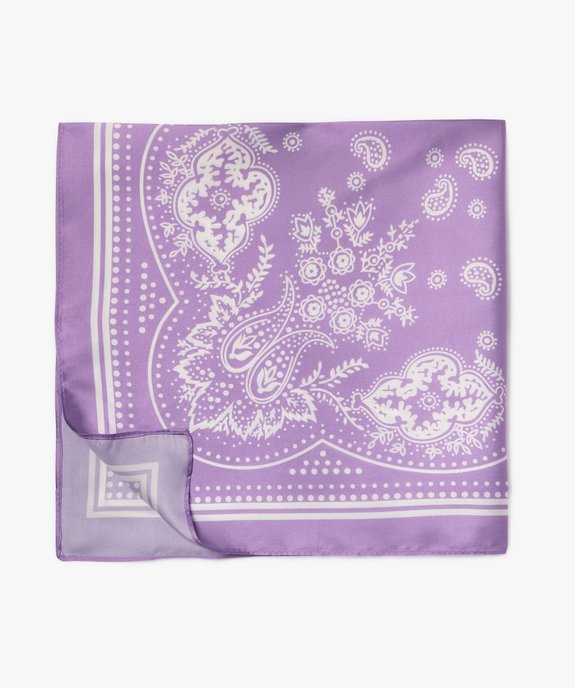 Foulard carré en satin imprimé petit format femme vue2 - GEMO (ACCESS) - GEMO