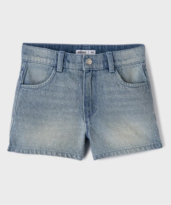 Short en jean avec perles et taille ajustable fille vue2 - GEMO (ENFANT) - GEMO