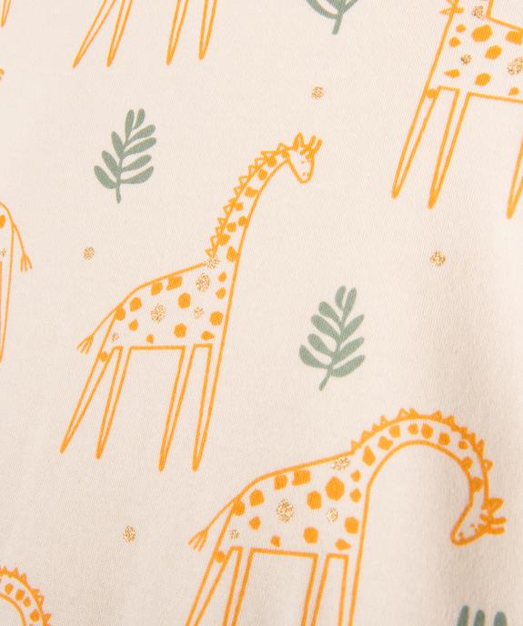 Pyjama bébé avec motifs girafes et touches pailletées vue2 - GEMO 4G BEBE - GEMO