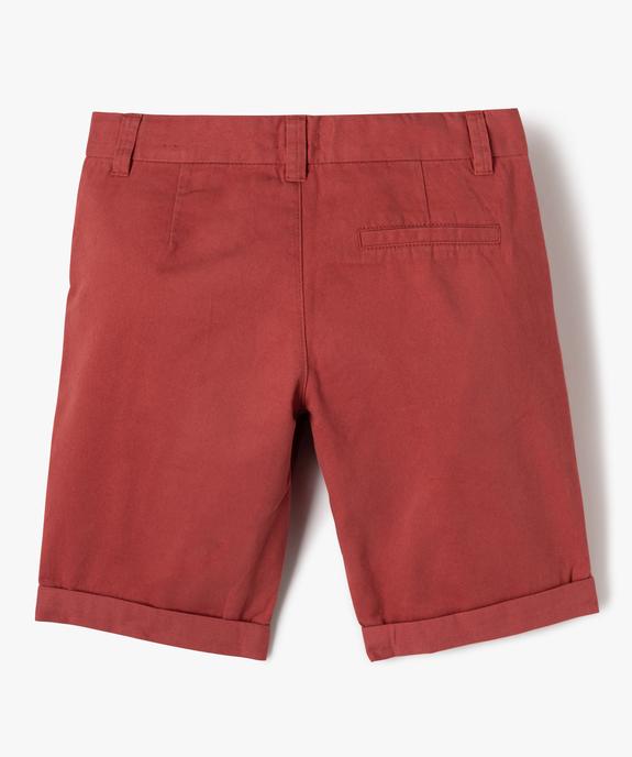 Bermuda coupe chino regular en toile de coton garçon vue3 - GEMO 4G GARCON - GEMO