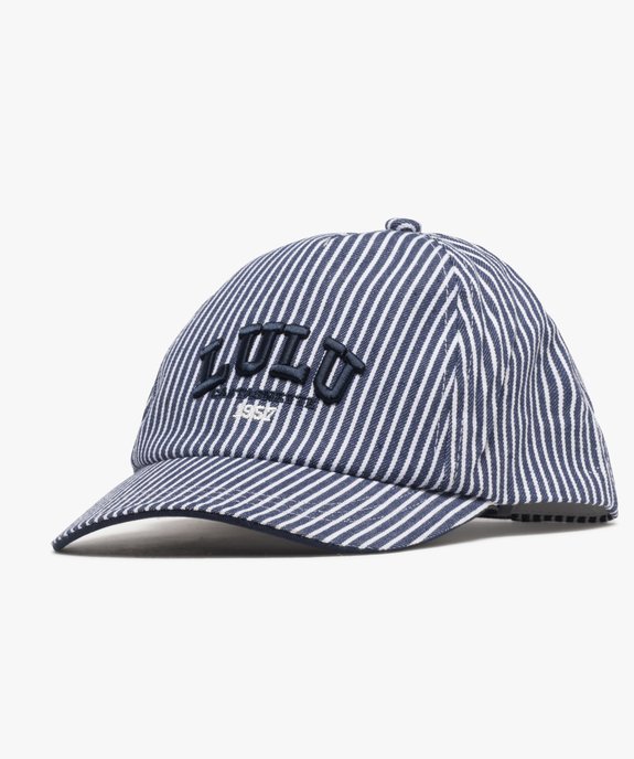 Casquette rayée avec inscription brodée garçon - LuluCastagnette vue1 - LULUCASTAGNETTE - GEMO