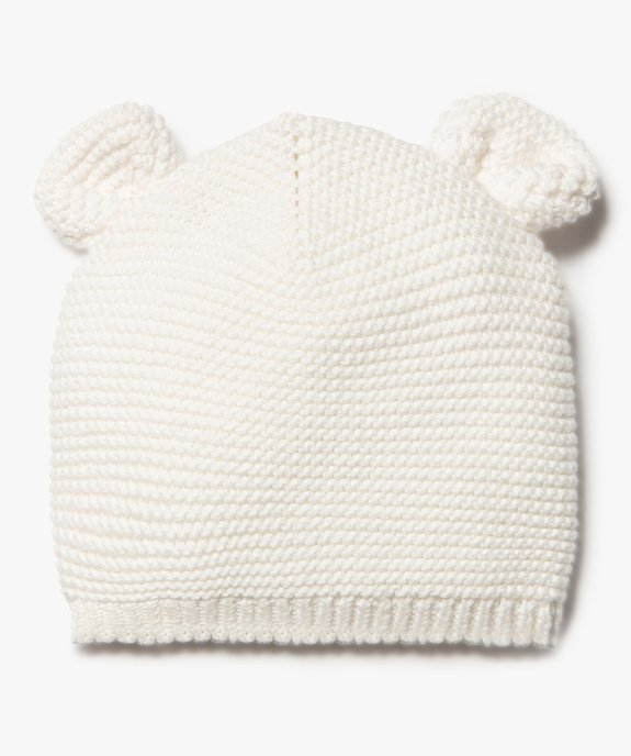 Bonnet de naissance bébé en tricot avec oreilles en relief vue1 - GEMO(BB COUCHE) - GEMO