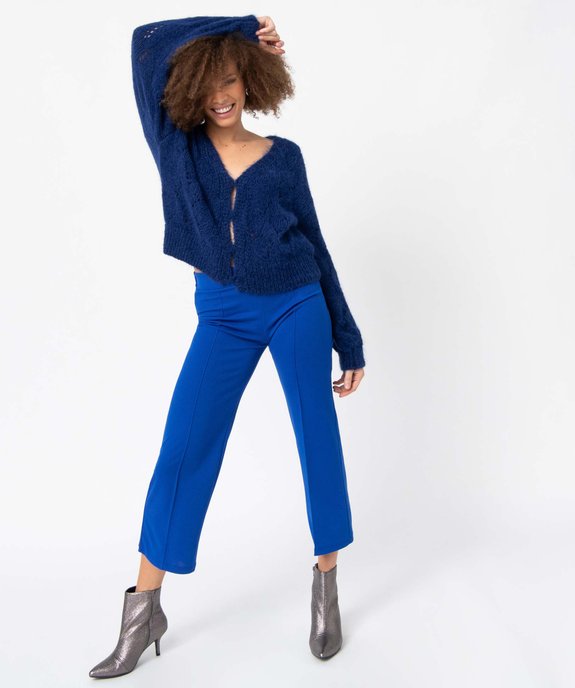 Gilet femme en maille fantaisie ajourée vue5 - GEMO(FEMME PAP) - GEMO