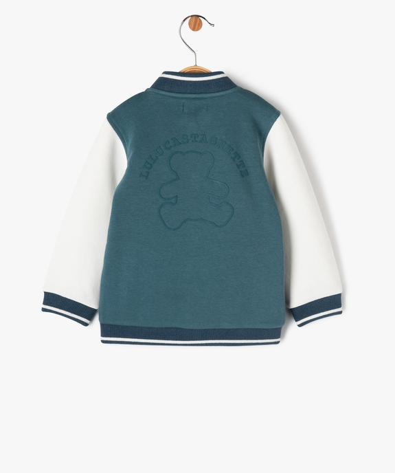 Sweat bicolore fermeture pression bébé garçon - LuluCastagnette vue5 - LULUCASTAGNETTE - GEMO