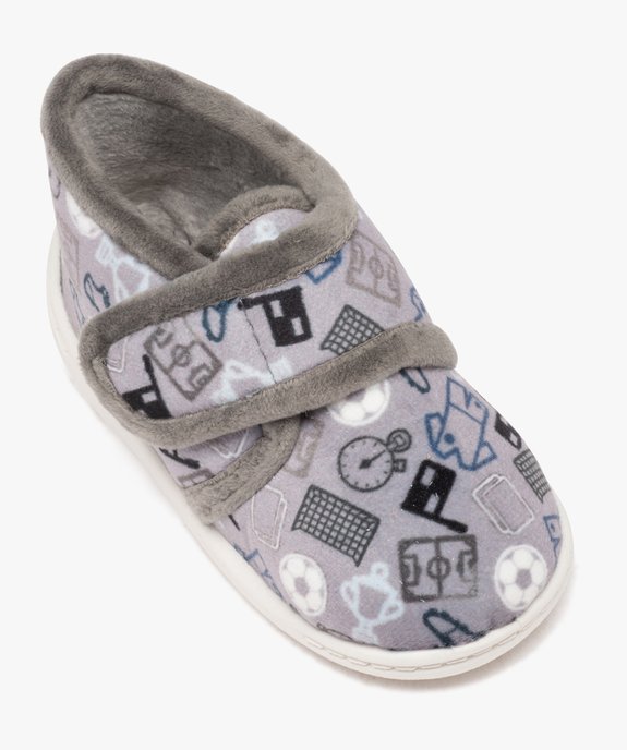 Chaussons garçon bottillons en velours imprimé et à scratch vue5 - GEMO 4G GARCON - GEMO