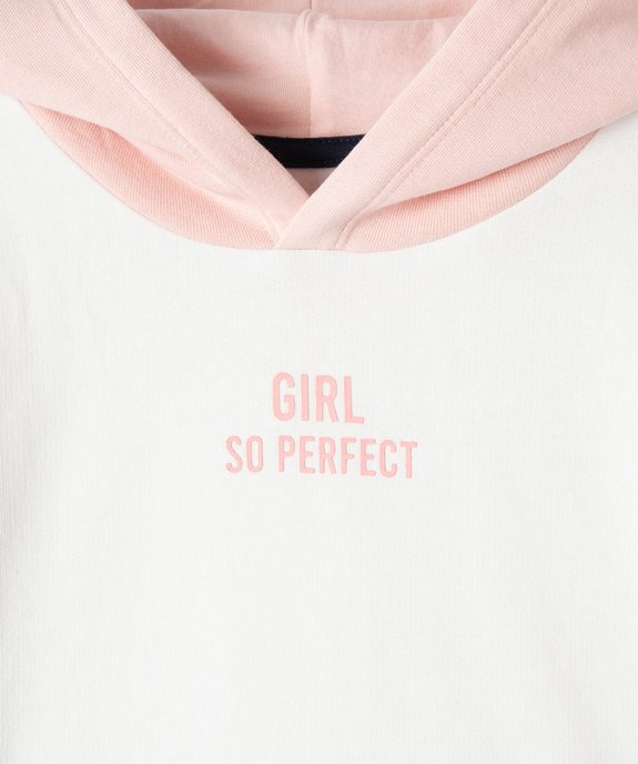 Sweat fille à capuche et poche kangourou en molleton chaud vue3 - GEMO (ENFANT) - GEMO