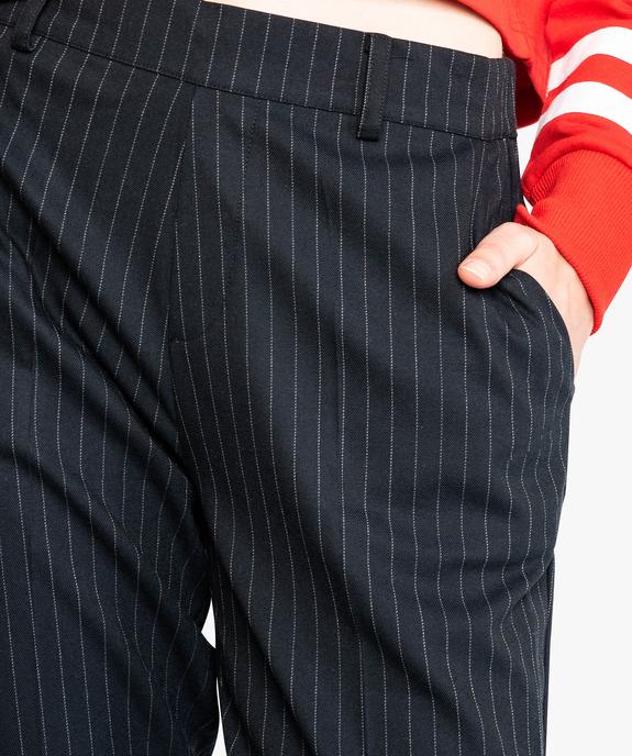 Pantalon à pinces à motif avec revers en bas de jambe vue2 - GEMO(FEMME PAP) - GEMO