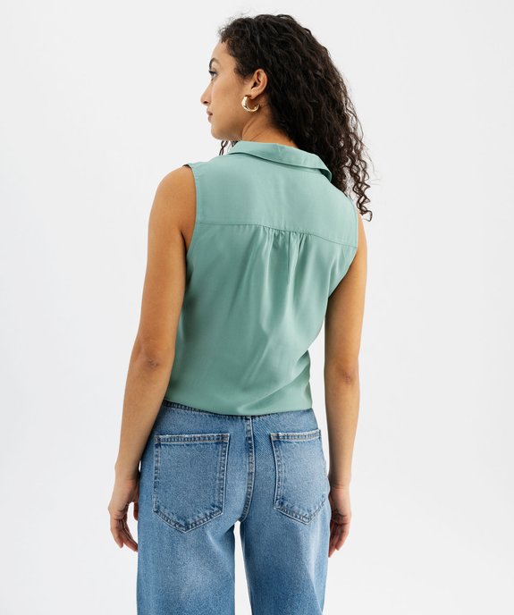 Chemise sans manches imprimée avec nœud dans le bas femme vue3 - GEMO 4G FEMME - GEMO