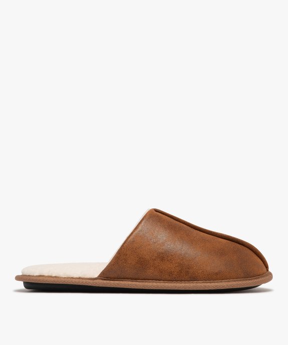 Chaussons homme mules fourrées sherpa vue1 - GEMO 4G HOMME - GEMO