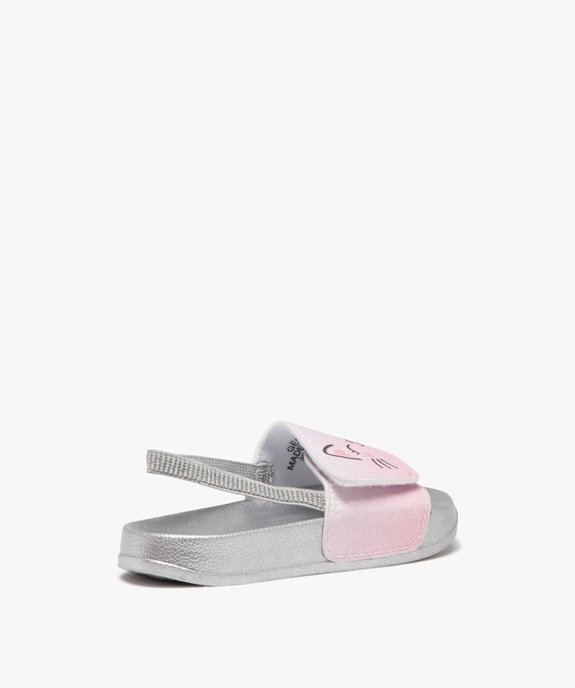 Mules de piscine fille à scratch avec élastique cheville vue4 - GEMO (PLAGE) - GEMO