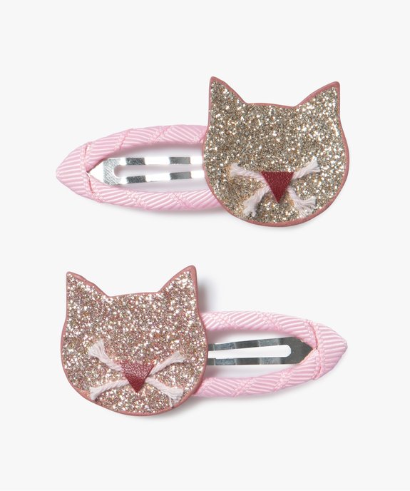Pinces à cheveux fille avec tête de chat (lot de 2) vue1 - GEMO - GEMO