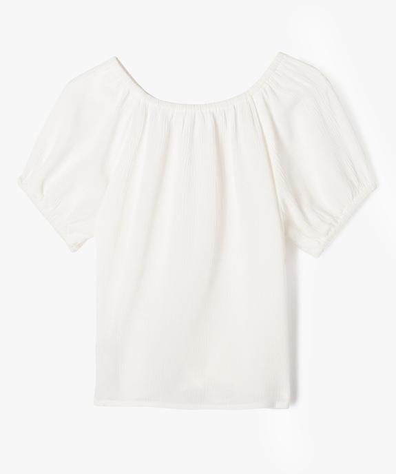 Blouse à manches ballon avec nœud en viscose froissée fille vue3 - GEMO 4G FILLE - GEMO
