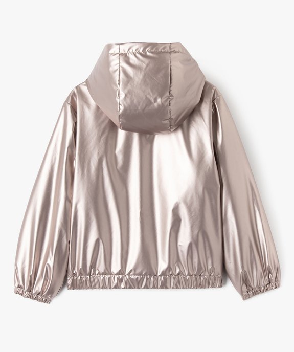 Blouson déperlant à capuche avec doublure peluche fille vue4 - GEMO 4G FILLE - GEMO
