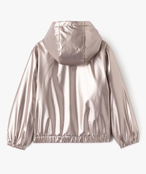 Blouson déperlant à capuche avec doublure  fille vue4 - GEMO 4G FILLE - GEMO