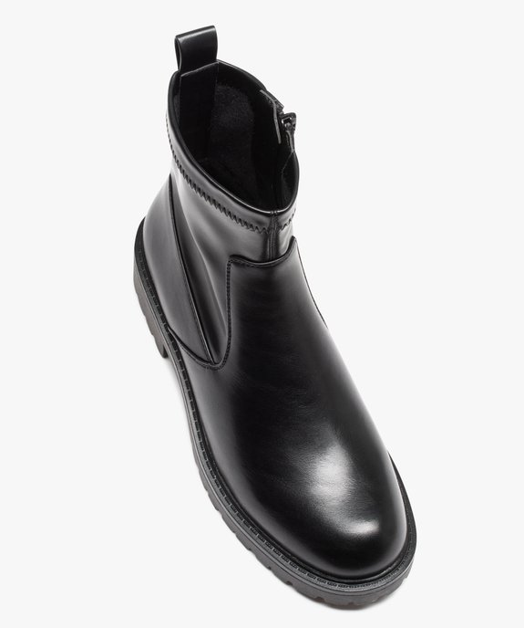 Boots femme unies à col souple et semelle crantée vue5 - GEMO (CASUAL) - GEMO