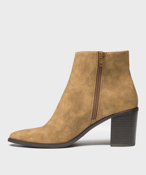 Bottines à bout carré et talon bloc femme - Follow Me vue3 - FOLLOW ME G4G - GEMO