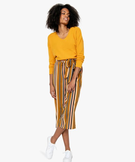 Pull femme col v en maille mousseuse vue5 - GEMO(FEMME PAP) - GEMO