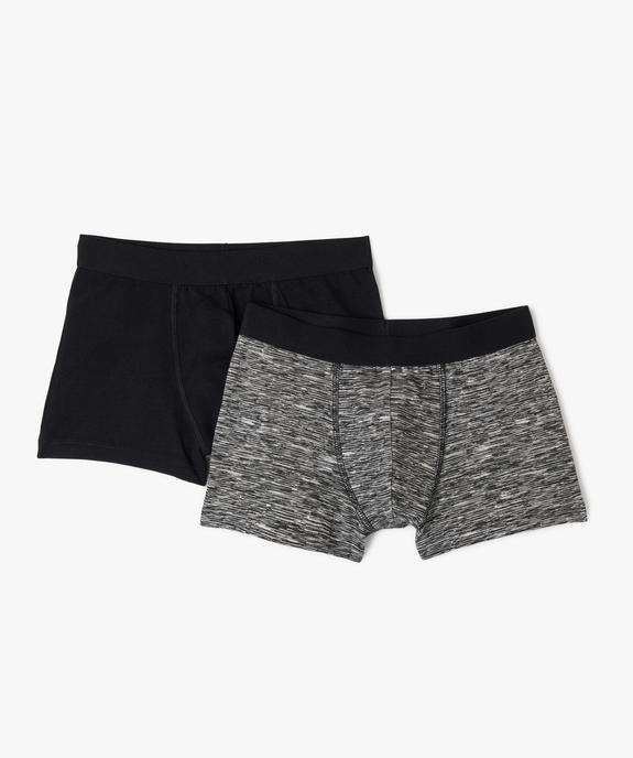Boxer en coton stretch uni et chiné garçon (lot de 2) vue1 - GEMO 4G GARCON - GEMO