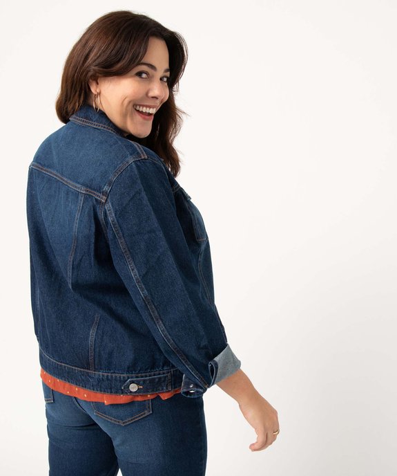 Veste en jean femme grande taille délavage plus responsable vue3 - GEMO 4G GT - GEMO