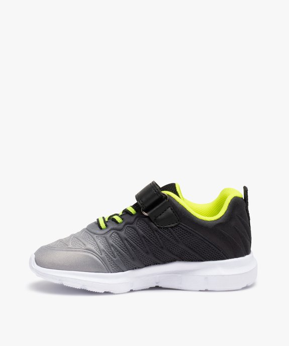 Baskets garçon running en textile avec détails fluo vue3 - GEMO (ENFANT) - GEMO