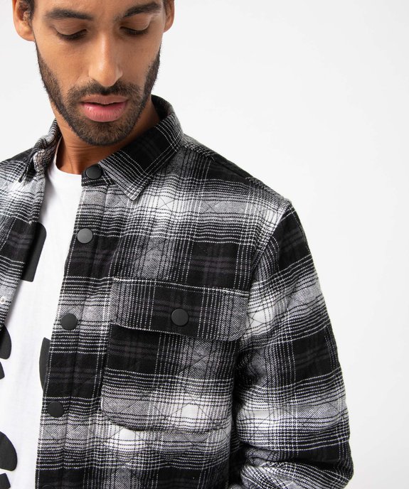 Sur-chemise homme matelassée à carreaux vue5 - GEMO (HOMME) - GEMO