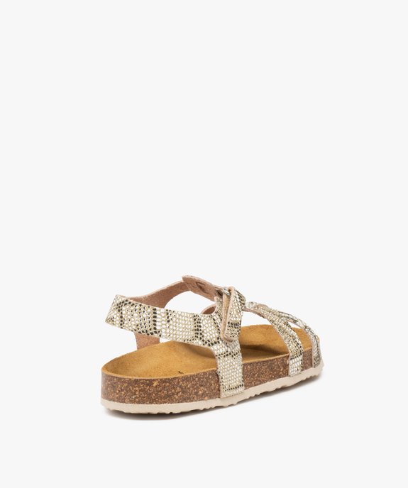 Sandales fille à fines brides pailletées et fermeture scratch  vue4 - GEMO (ENFANT) - GEMO