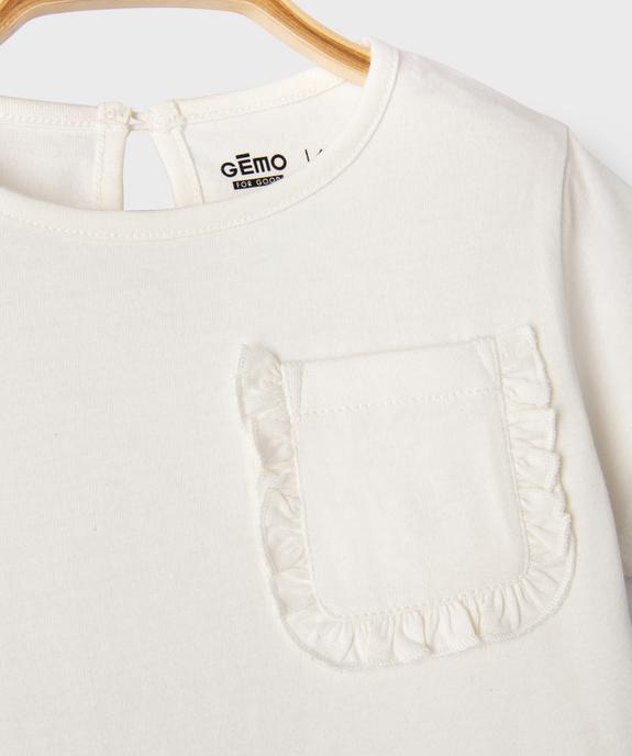 Tee-shirt manches courtes avec poche fantaisie bébé fille vue2 - GEMO 4G BEBE - GEMO