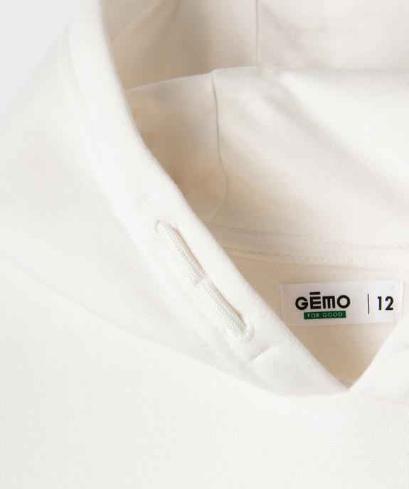 Sweat à capuche uni intérieur molletonné garçon vue3 - GEMO 4G GARCON - GEMO