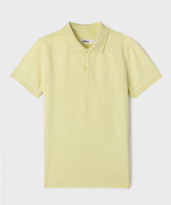 Polo à manches courtes en coton flammé garçon vue5 - GEMO (ENFANT) - GEMO