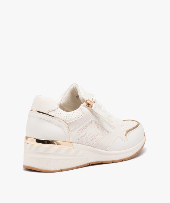 Baskets femme à talon compensé et à zip avec bout amande vue4 - VALENTINA BALDA - GEMO