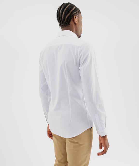 Chemise unie coupe slim en coton stretch homme vue9 - GEMO 4G HOMME - GEMO