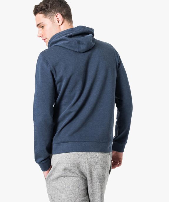 Sweat uni à capuche et poche kangourou vue3 - GEMO (HOMME) - GEMO