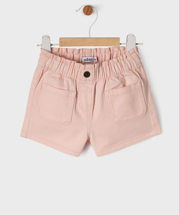 Short en twill de coton bébé fille vue1 - GEMO(BEBE DEBT) - GEMO