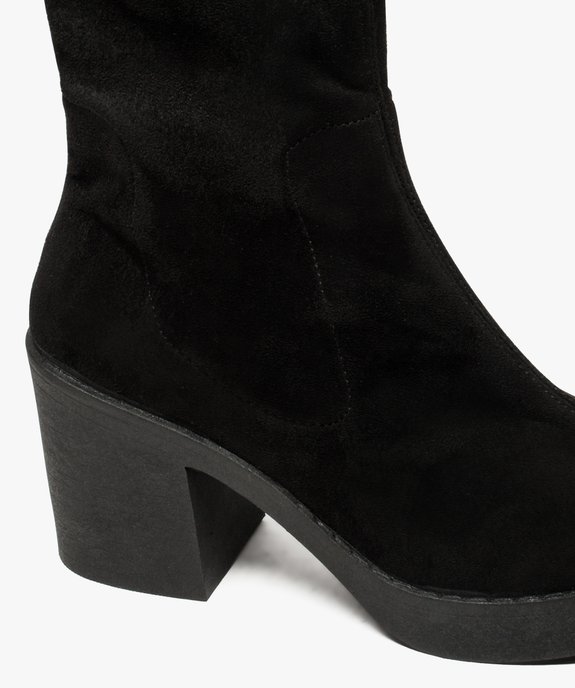 Bottes femme cuissardes à talon et semelle plateforme  vue6 - GEMO(URBAIN) - GEMO