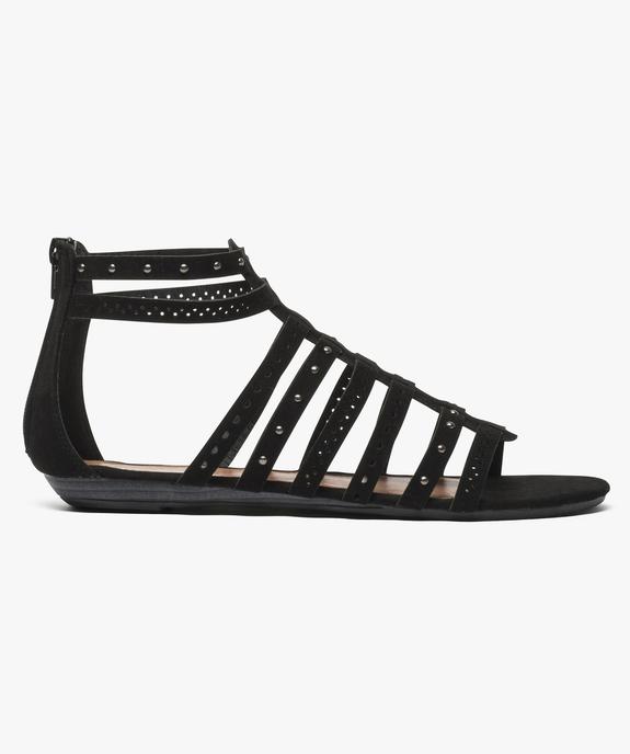 Sandales femme spartiates avec clous métalliques et talon zippé vue1 - GEMO (CASUAL) - GEMO