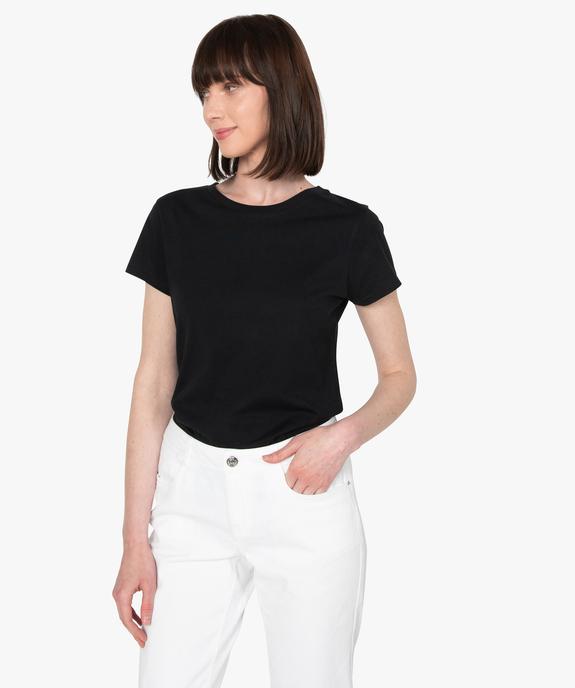 Tee-shirt femme à manches courtes et col rond vue1 - GEMO 4G FEMME - GEMO