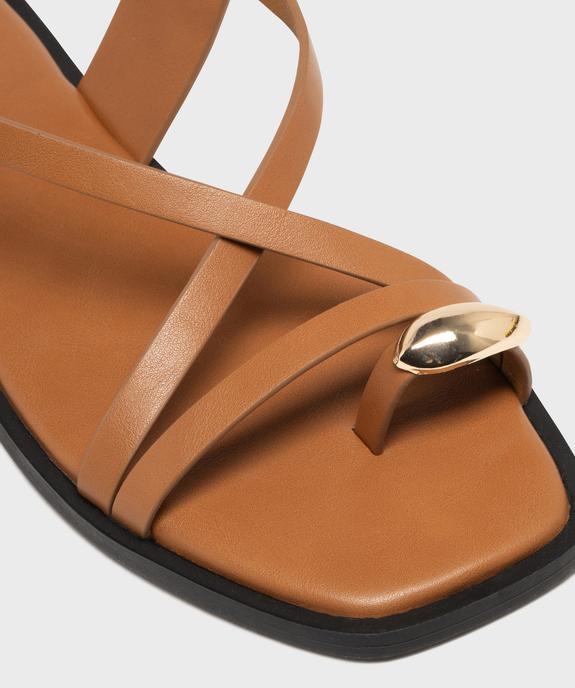 Sandales plates multibrides avec bijou de pied femme vue6 - FOLLOW ME - GEMO