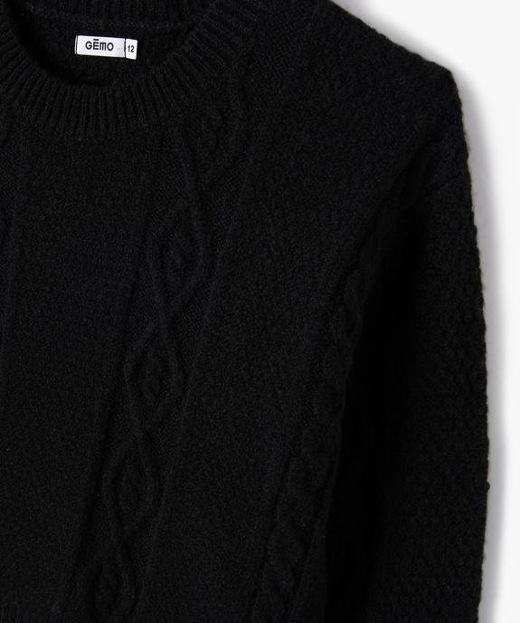Pull court en maille torsadée fille vue3 - GEMO (JUNIOR) - GEMO