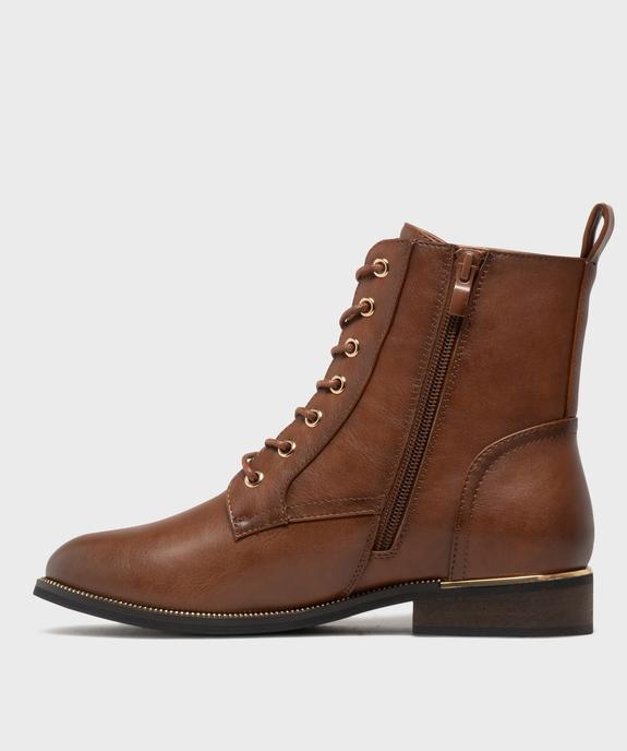 Boots plates à lacets et zip femme vue3 - VALENTINA BALDA - GEMO