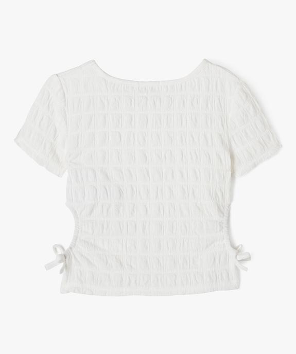 Tee-shirt à manches courtes avec ouvertures sur les côtés fille vue3 - GEMO 4G FILLE - GEMO