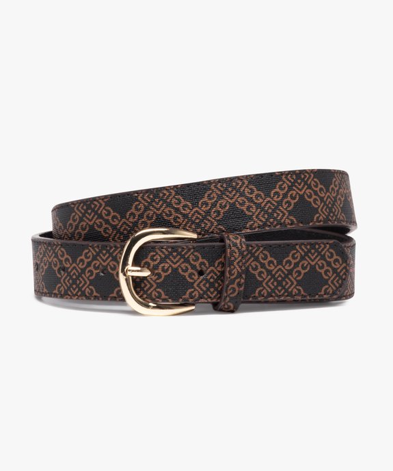 Ceinture imprimée avec boucle ovale femme vue1 - GEMO (ACCESS) - GEMO