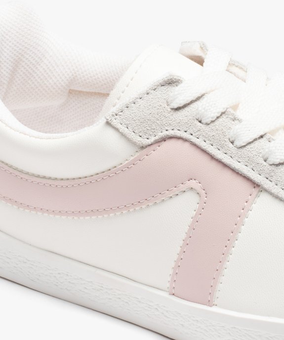 Baskets femme unies et à lacets bandes contrastées vue6 - GEMO (SPORTSWR) - GEMO