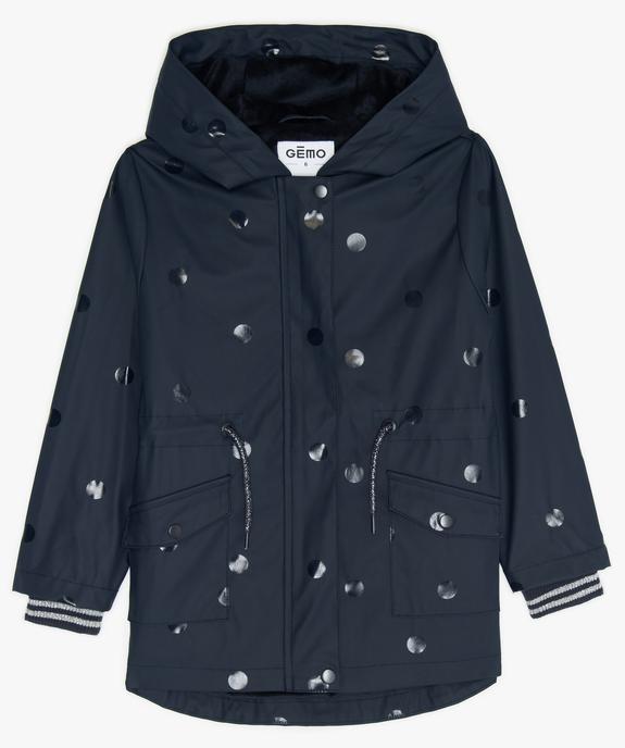 Imperméable fille déperlant à doublure chaude à pois brillant ton sur ton vue1 - GEMO (ENFANT) - GEMO