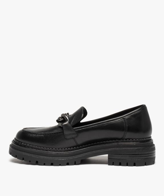 Mocassins femme dessus cuir à semelle crantée - Tanéo vue4 - TANEO - GEMO