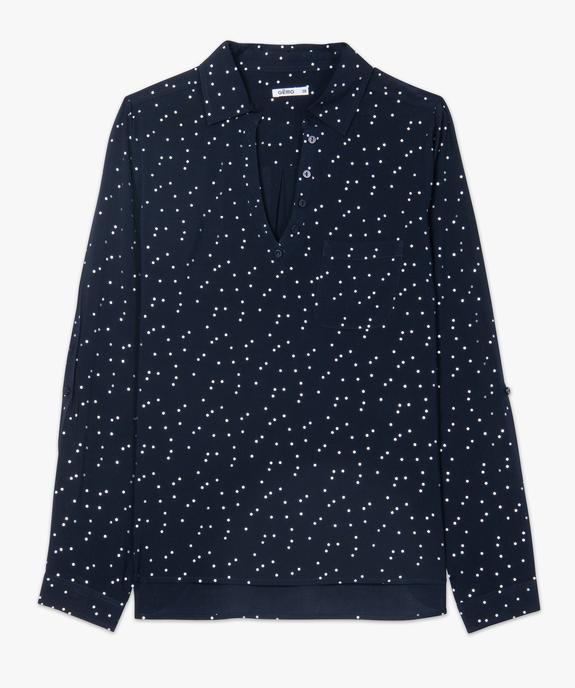 Blouse femme fluide à motifs et col v à boutons vue4 - GEMO(FEMME PAP) - GEMO
