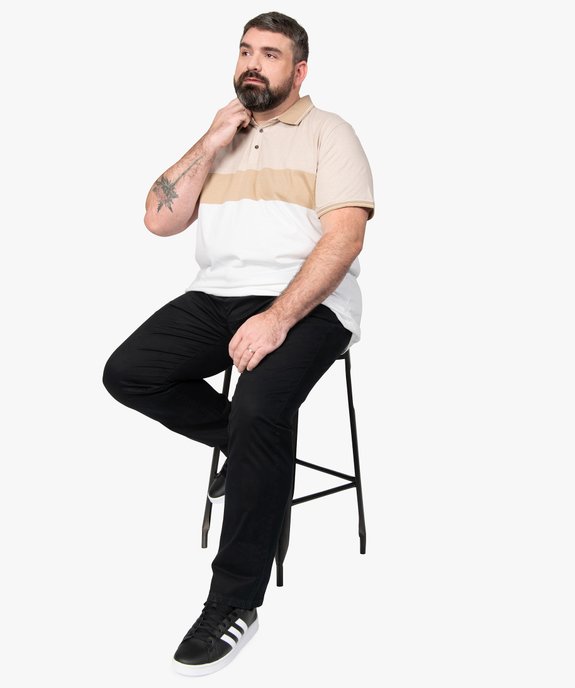 Pantalon homme grande taille chino en stretch coupe straignt vue6 - GEMO (G TAILLE) - GEMO