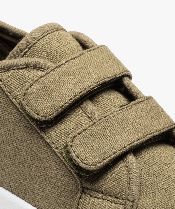 Baskets garçon unies en toile avec fermeture à scratch vue6 - GEMO (ENFANT) - GEMO